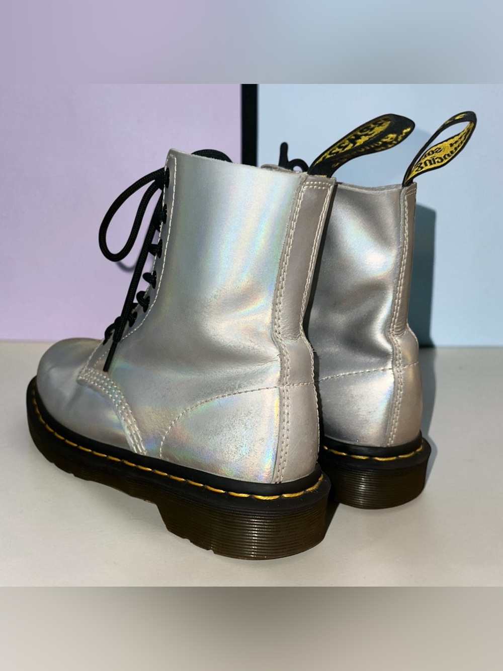 Dr. Martens Holographic Lace-Up Boots - Silver - Picture 7 of 16